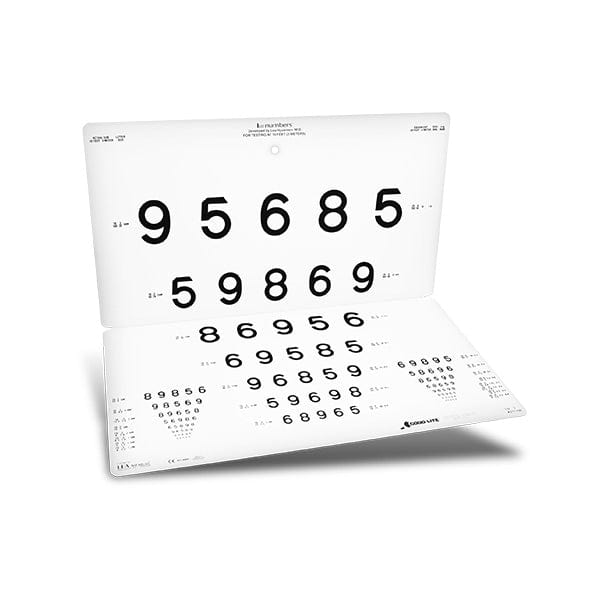 LEA NUMBERS® – taitettava kaukotesti – 15 riviä (3 m)