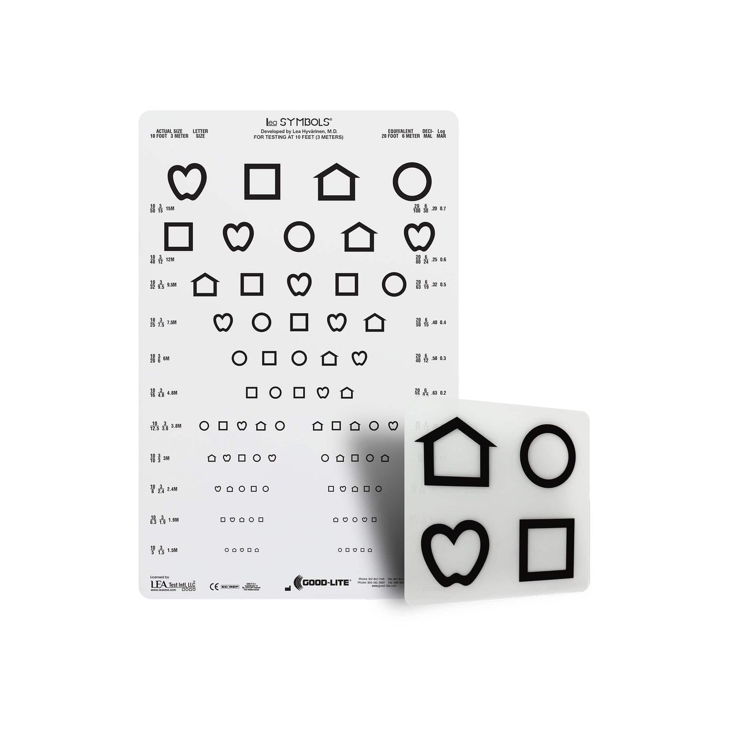 Kaukotesti: ESV1200™ ja ESV1500™ - LEA SYMBOLS® Lineaarinen jako - Sarja (10 jalkaa/3 m)