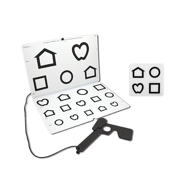Taittuva testi: LEA SYMBOLS® -kaavio näkökuntoutukseen narun kanssa (39"/1m)