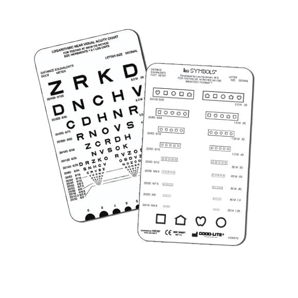 Kortti (tasku): LEA SYMBOLS® ja Sloan Letters -lähinäkökortti (16"/40 cm) (Illinoisin optometriaopisto)