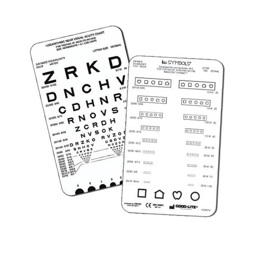Kortti (tasku): LEA SYMBOLS® ja Sloan Letters -lähinäkökortti (16"/40 cm) (Illinoisin optometriaopisto)