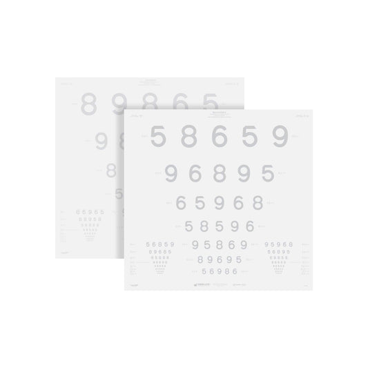 Kaukotesti: ESV3000™ ja ESC2000™ - LEA NUMBERS® ETDRS matala kontrasti - 2,5 % kontrasti (4 m)