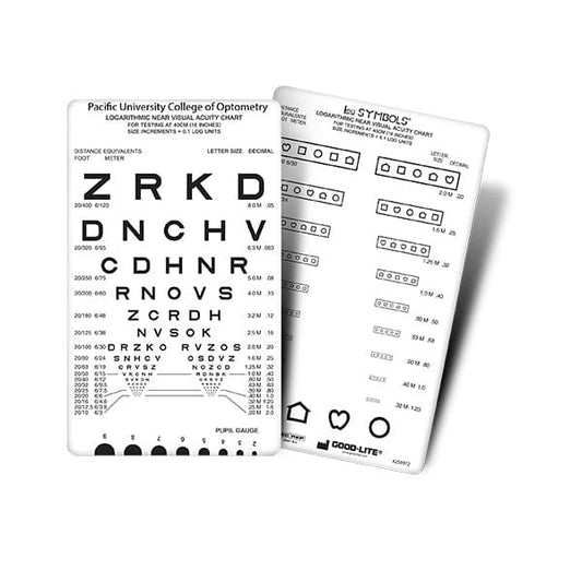 Kortti (tasku): LEA SYMBOLS® ja Sloan Letters -lähinäkökortti (16"/40 cm) (Pacific University College of Optometry)
